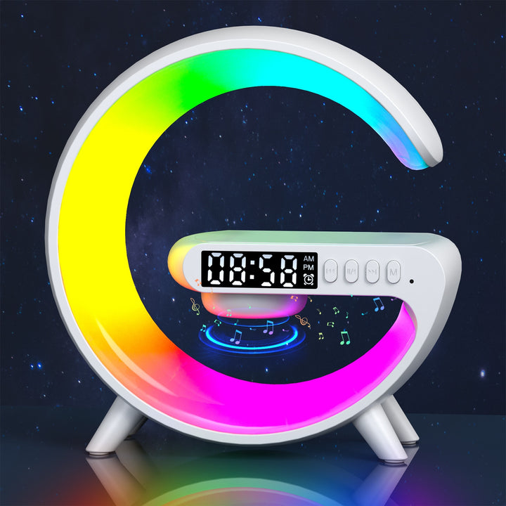 MultiSync: Wireless Charging Speaker Alarm Clock with RGB Lights