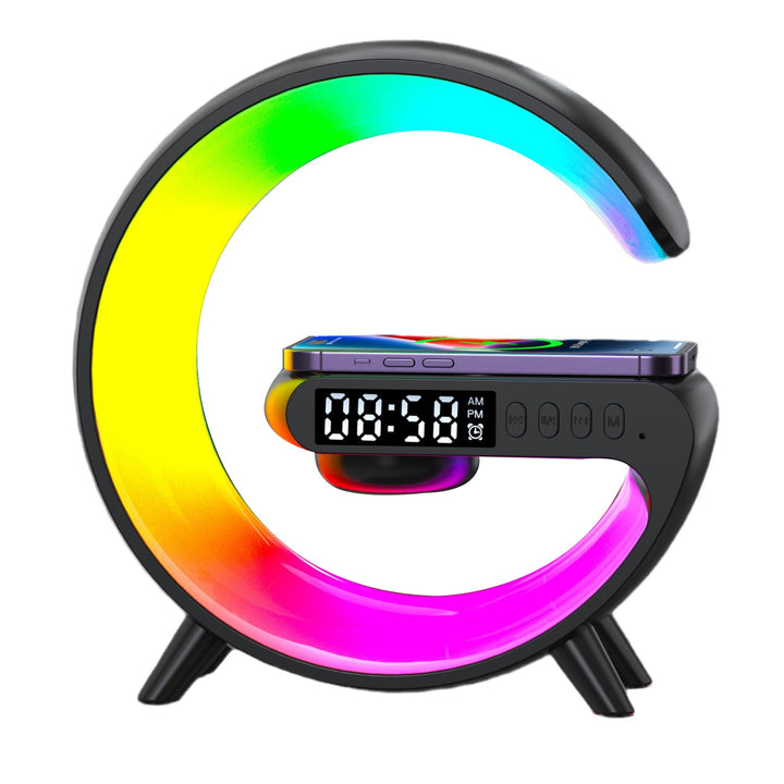 MultiSync: Wireless Charging Speaker Alarm Clock with RGB Lights